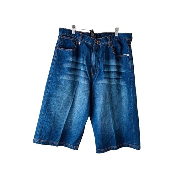 Vintage Y2K Sean John Stitched Embroidered Baggy Denim Shorts Hip Hop